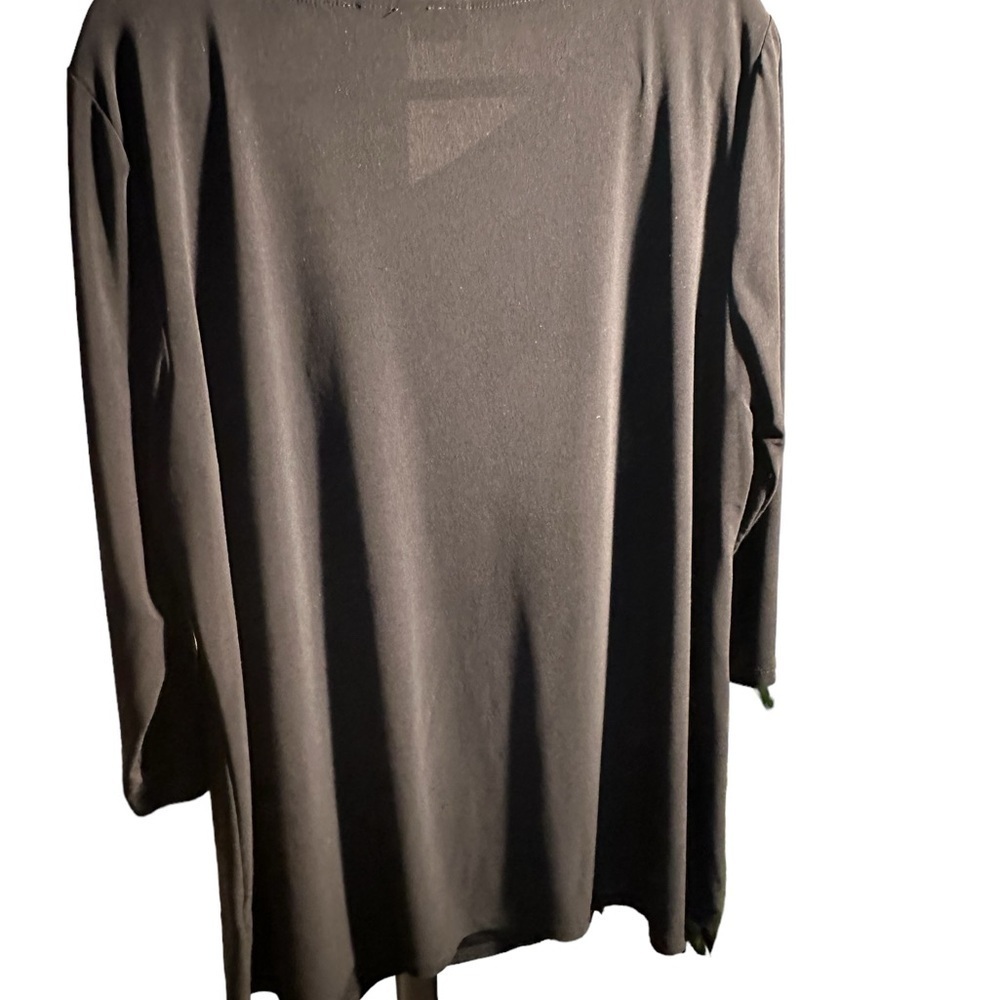 3/$25 Cato Woman Black Tunic Top with asymmetrical neckand ring accent. 18/20 - Picture 2 of 4